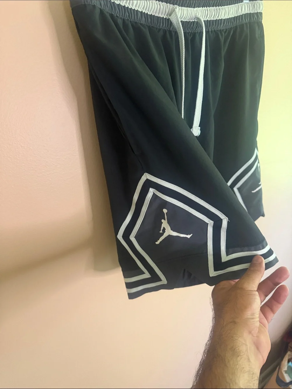 Jordan Black Athletic Basketball Shorts with White Trim